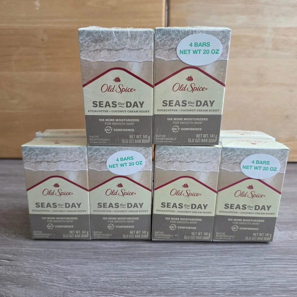 Old Spice Seas the Day Eucalyptus Coconut Cream Bar Soap 5oz 12 Bars Total Bulk